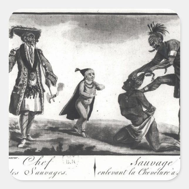 Adesivo Quadrado O Chefe dos Savages a escalar o inimigo (Frente)