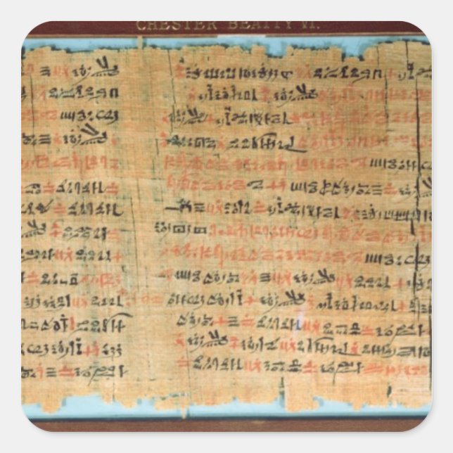 Adesivo Quadrado O Chester Beatty Medical Papyrus (Frente)