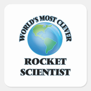 Adesivo Quadrado O cientista o mais inteligente do Rocket do mundo