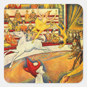 Adesivo Quadrado O Circo de Georges Seurat, Vintage Fine Art