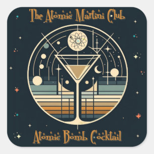 Adesivo Quadrado O Clube Atomic Martini Coquetel Bomba Atômica