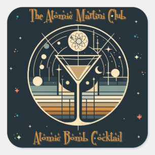 Adesivo Quadrado O Clube Atomic Martini Coquetel Bomba Atômica