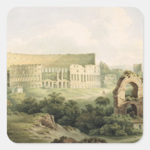 Adesivo Quadrado O Colosseum, Roma, 1802 (w/c sobre a grafite no wo
