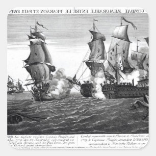 Adesivo Quadrado O combate memorável entre o capitão Pearson