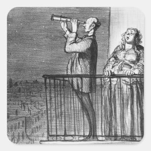 Adesivo Quadrado O cometa, incredules de Parisiens