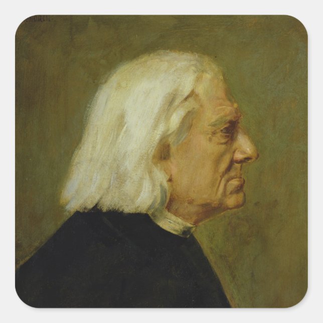 Adesivo Quadrado O compositor Franz Liszt , 1884 (Frente)