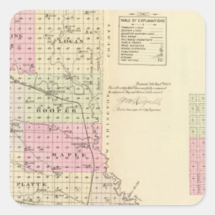 Adesivo Quadrado O Condado de Dodge, Nebraska