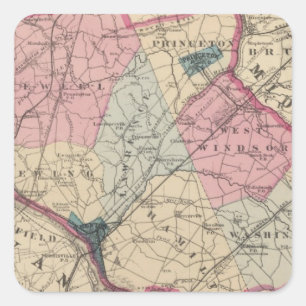 Adesivo Quadrado O Condado de Mercer, NJ