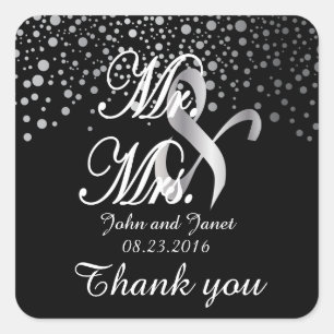 Adesivo Quadrado O confete de prata pontilha cores do fundo de  