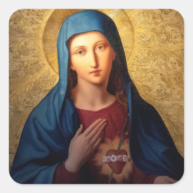 Adesivo Quadrado O Coração Imaculado De Maria (Frente)