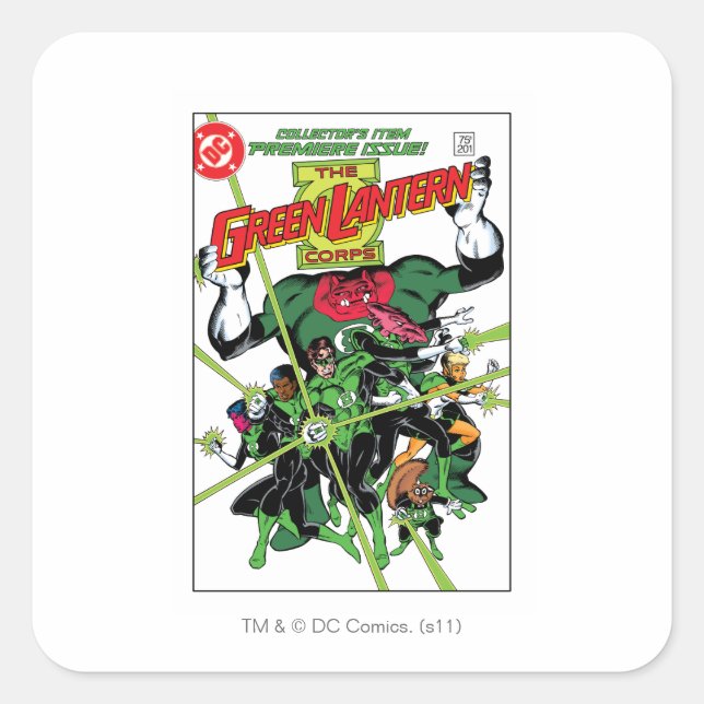 Adesivo Quadrado O Corpo dos Lanternas Verdes (Frente)