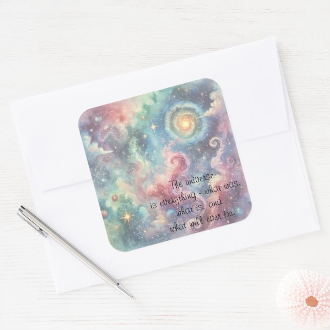Adesivo Quadrado O Cosmos e a Cotação (Envelope)