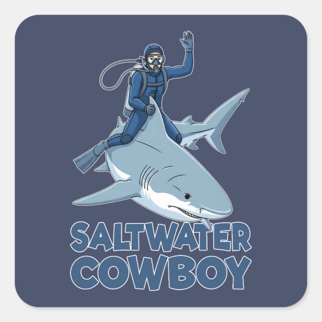 Adesivo Quadrado O Cowboy de Água Salgada (Frente)