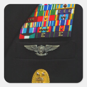 Adesivo Quadrado O crachá do chefe do mestre do comando