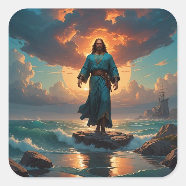 Adesivo Quadrado O cristo está chegando (Frente)