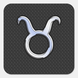 Adesivo Quadrado O cromo gosta do sinal do Taurus na pele de cobra