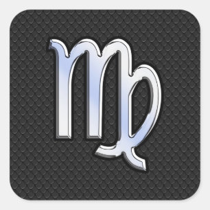 Adesivo Quadrado O cromo gosta do sinal do zodíaco do Virgo na pel