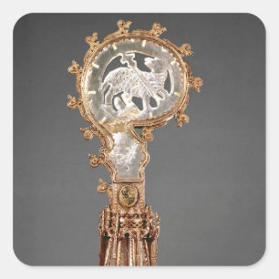 Adesivo Quadrado O Crozier das abadessa do Cistercian