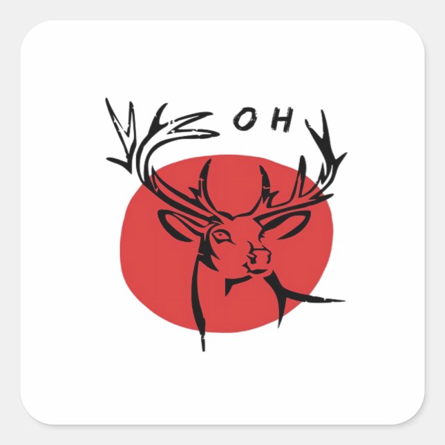 Adesivo Quadrado O Dear O Dear Red Retro Classic Design  (Frente)