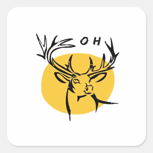 Adesivo Quadrado O Dear O Dear Yellow Artistic Style  (Frente)