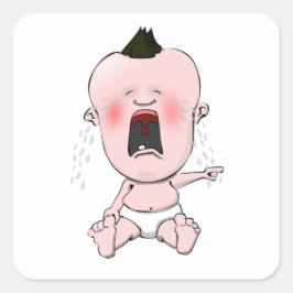 Adesivo Quadrado O Dedo do Solitário apontando Cry Baby