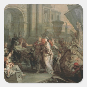Adesivo Quadrado O desembarque de Cleopatra na parte posterioa do