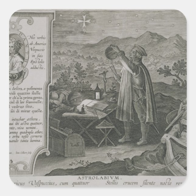 Adesivo Quadrado O Desenvolvimento do Astrolábio Mariner (Frente)