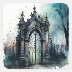Adesivo Quadrado O Design 11 da série Gótica Cemetery Gate