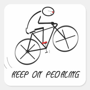 Adesivo Quadrado O design do Bicyclist do divertimento com