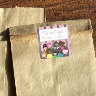 Adesivo Quadrado O dia bonito das mulheres internacionais