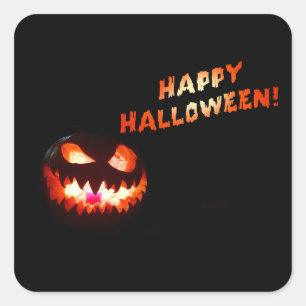Adesivo Quadrado O DIA DAS BRUXAS FELIZ - Jack-O-Lanterna de