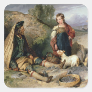 Adesivo Quadrado O disjuntor de pedra e sua filha, 1830