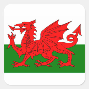 Adesivo Quadrado O dragão vermelho [bandeira de Wales]