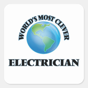 Adesivo Quadrado O eletricista o mais inteligente do mundo