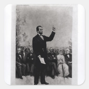 Adesivo Quadrado O endereço de Lincoln em Gettysburg, 1895