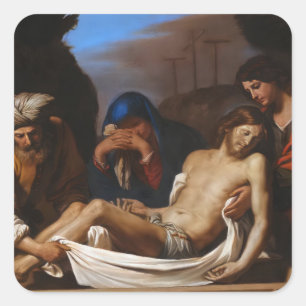 Adesivo Quadrado O entusiasmo da arte religiosa Guercino