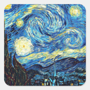 Adesivo Quadrado O famoso quadro de Van Gogh, Noite Estrelada