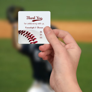 Adesivo Quadrado O Favor Do Casamento Do Tema Baseball Obrigado