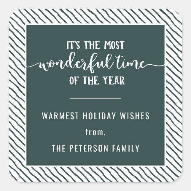 Adesivo Quadrado O Feriado Verde Mais Maravilhoso Do Ano (Frente)