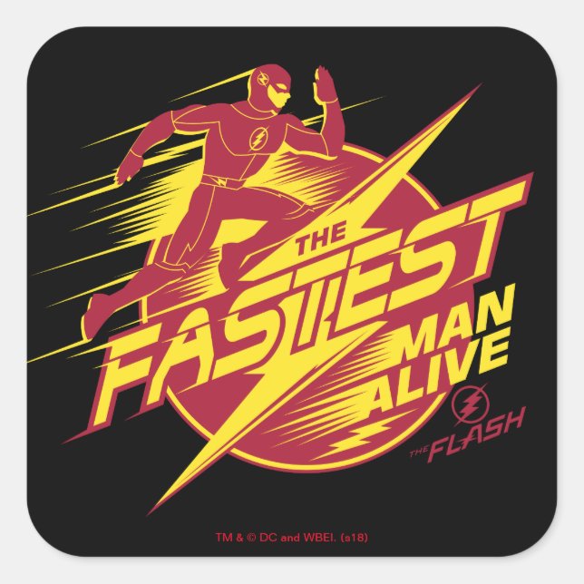 Adesivo Quadrado O Flash | O Homem Mais Vivo (Frente)