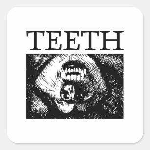 Adesivo Quadrado O focinho de um rouco sorridente durante o jogo.