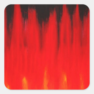Adesivo Quadrado O fogo vermelho Pastel arde (o simbolismo natural)