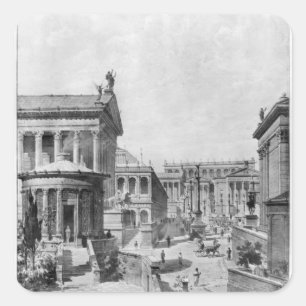 Adesivo Quadrado O fórum romano da Antiguidade, 1914