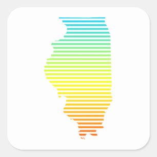 Adesivo Quadrado o frio de illinois desvanece-se