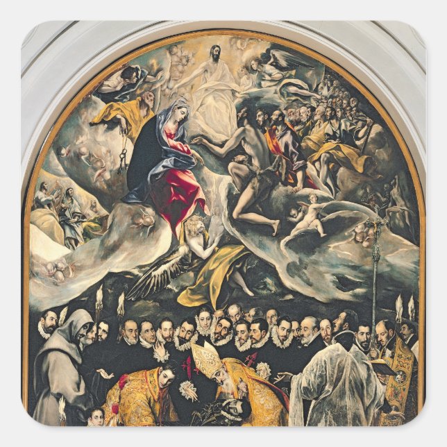 Adesivo Quadrado O funeral do Conde Orgaz (Frente)