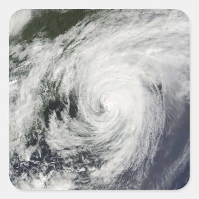 Adesivo Quadrado O furacão Bill sobre a Nova Escócia (Frente)