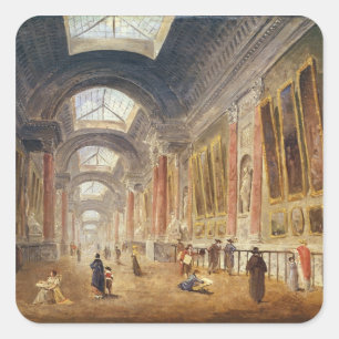 Adesivo Quadrado O Galerie grandioso do Louvre