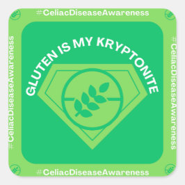 Adesivo Quadrado O Glúten é o meu kryptonite