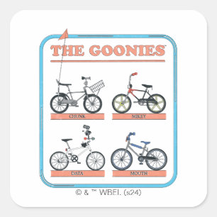 Adesivo Quadrado O Gráfico de Bicicletas das Goonies