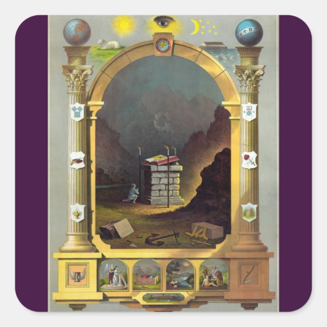 Adesivo Quadrado O Gráfico Masônico (Frente)